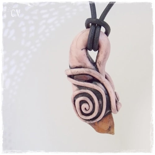 Raw Carnelain Pendant Necklace