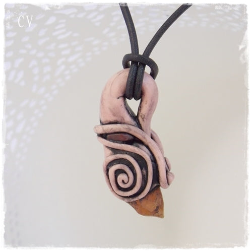 Meander Raw Carnelian Necklace