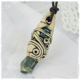 Raw Kyanite Polymer Clay Pendant
