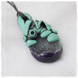 Elven Druzy Agate Polymer Clay Pendant
