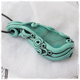 Druzy Agate Elven Polymer Clay Pendant