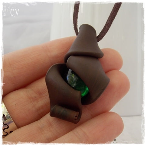 Forest Nymph Polymer Clay Pendant ~