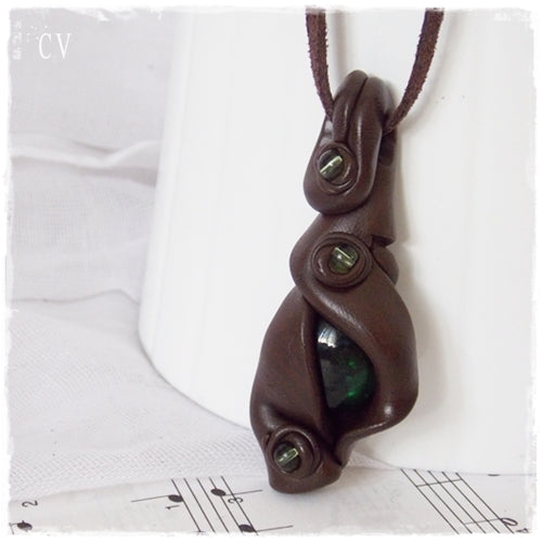 Woodland Polymer Clay Pendant