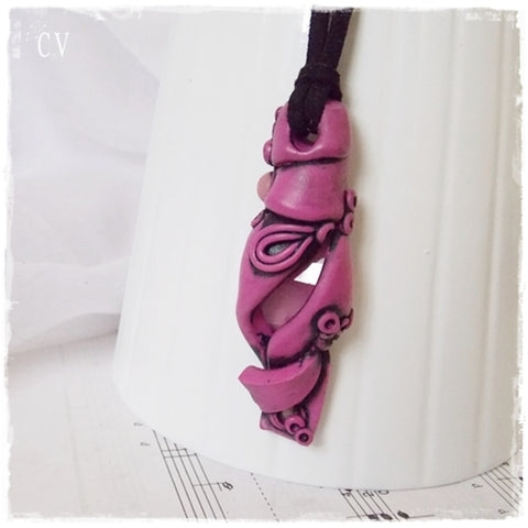 Pink Quartz Polymer Clay Pendant