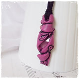 Pink Quartz, Pink Opal Polymer Clay Pendant