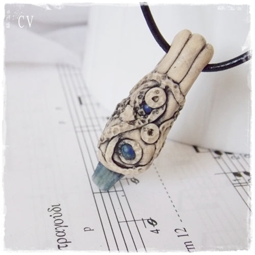 Tiny Kyanite Polymer Clay Necklace