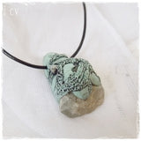 Raw Crystal Polymer Clay Pendant ~