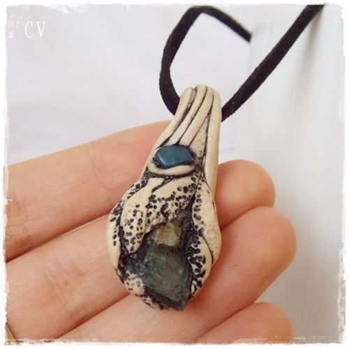 Handmade Polymer Clay Kyanite Necklace