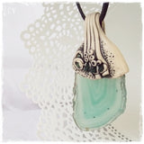 Elven Agate Slice Polymer Clay Necklace