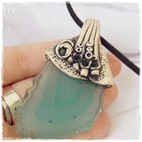 Elven Agate Slice Polymer Clay Necklace