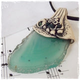 Elven Agate Slice Polymer Clay Necklace