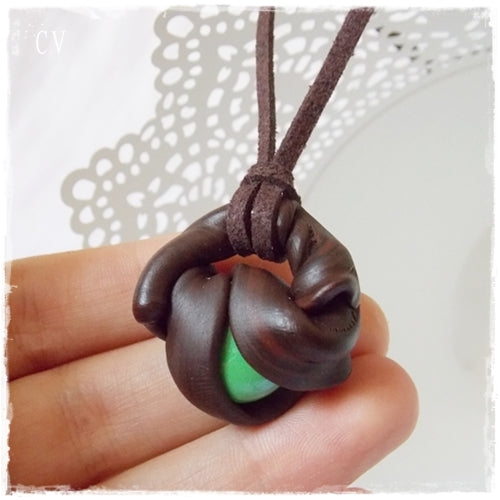 Polymer Clay Pendant - "Nymph's Heart" !