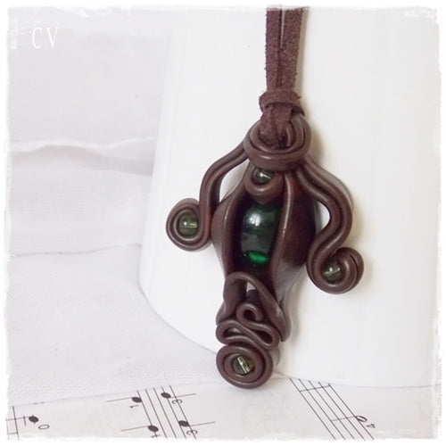 Elven Polymer Clay Pendant ~