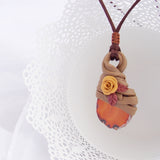 Polymer Clay Agate Stone Healing Pendant