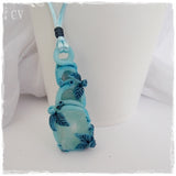 Blue Topaz Polymer Clay Pendant 