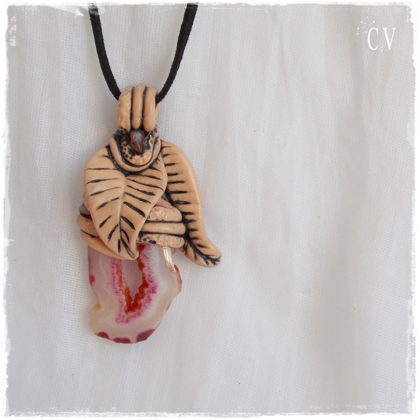 Leaf Polymer Clay Pendant
