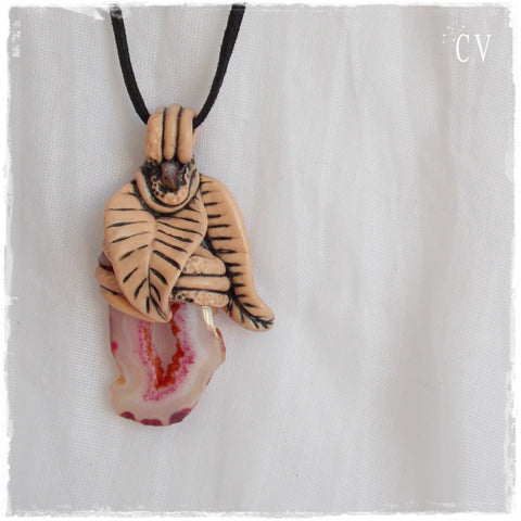 Leaf Polymer Clay Pendant