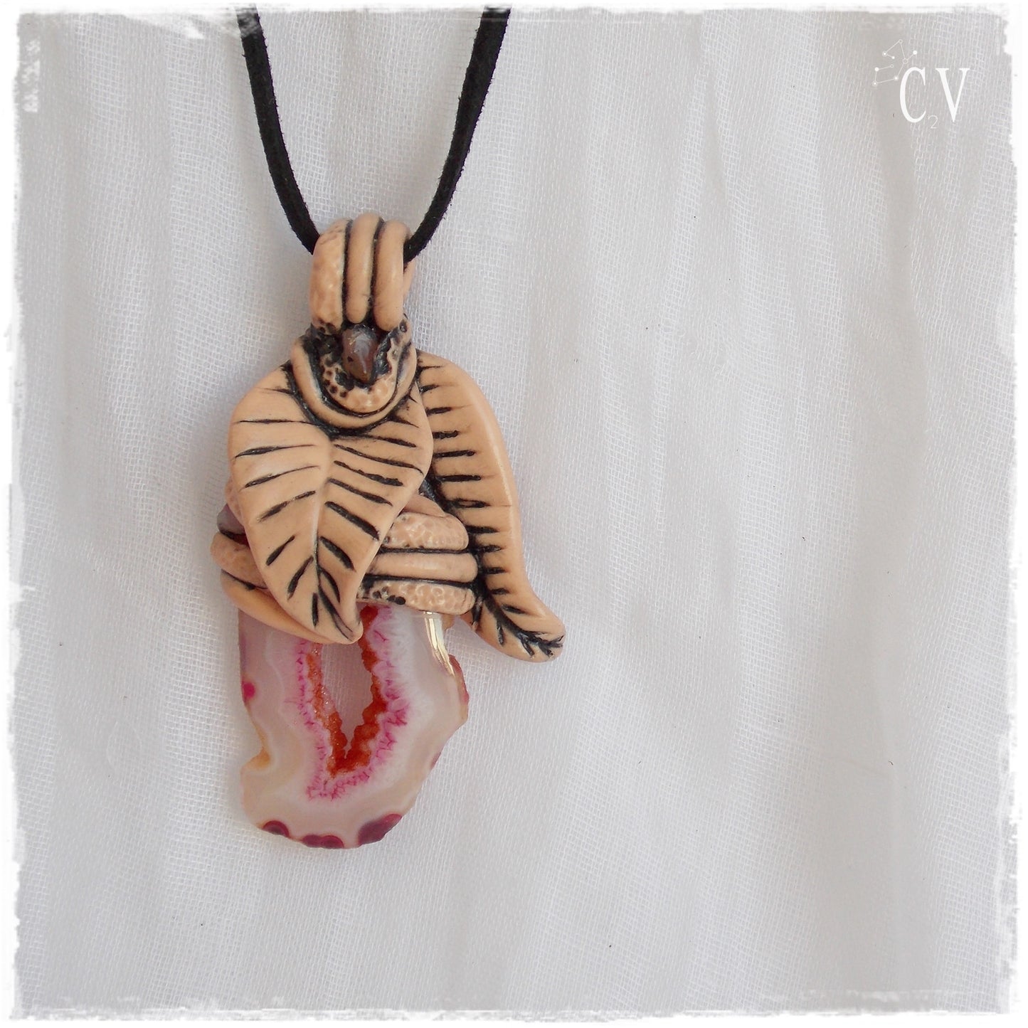 Leaf Polymer Clay Pendant