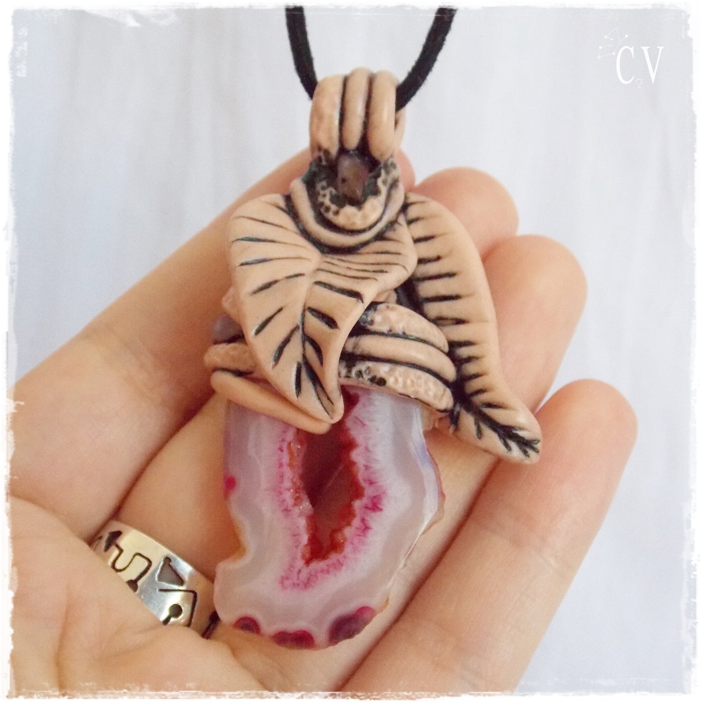 Leaf Polymer Clay Pendant