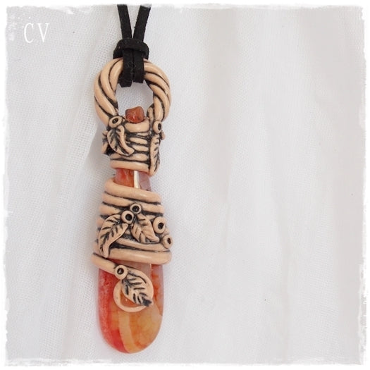 Protection Stone Polymer Clay Pendant