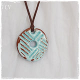 Turquoise Pottery Pendant Necklace