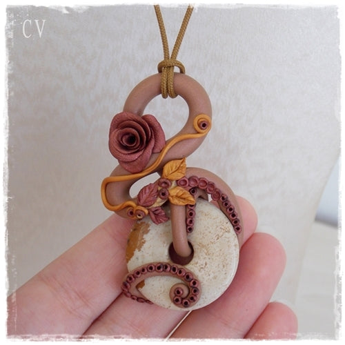 Autumn Hand-Sculpted Polymer Clay Pendant