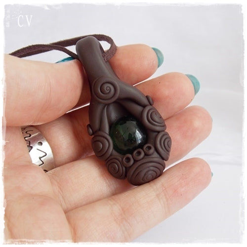 Cosplay Elven Polymer Clay Necklace