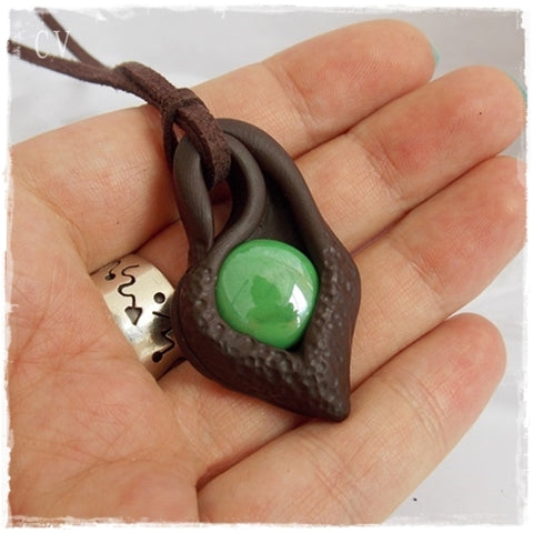 Dragon Eye Polymer Clay Pendant Necklace