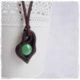 Green Dragon Eye Pendant Necklace