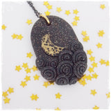 Crescent Moon Military Tag Necklace