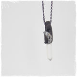 Crescent Moon Quartz Crystal Pendant