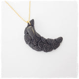 Black Tourmaline Crescent Moon Pendant