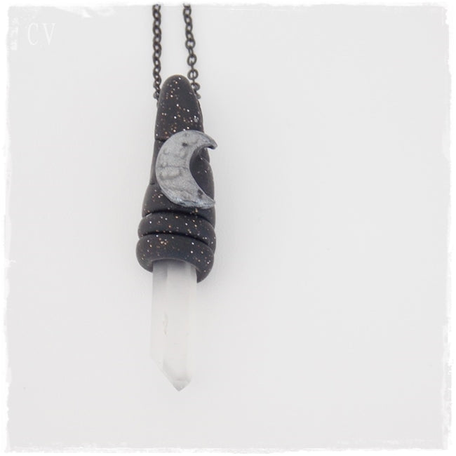 Quartz Crystal Protection Stone Pendant