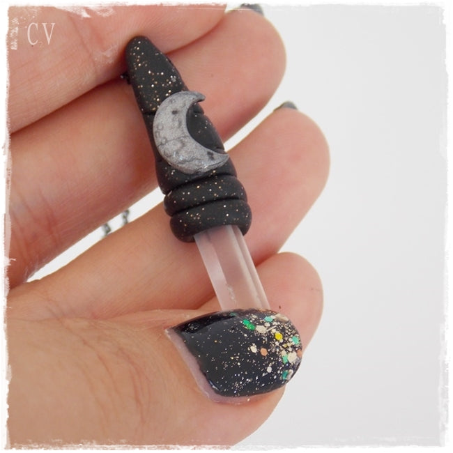 Crescent Moon Quartz Pendant Necklace