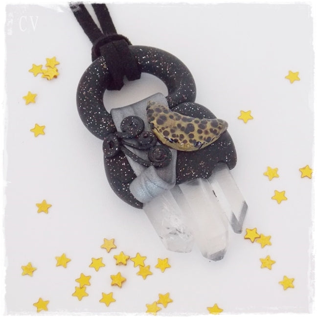 Triple Goddess Quartz Crystal Pendant