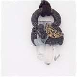 Crescent Moon Crystal Stone Pendant Necklace