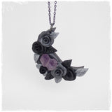 Crescent Moon Amethyst Pendant Necklace