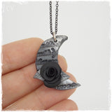 Black Rose Polymer Clay Necklace