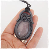 Rose Quartz & Hematite Pendant Necklace*