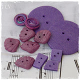 Polymer Clay Purple Buttons
