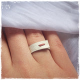 White Wedding Band Ring