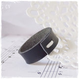 Black Leather Ring Band