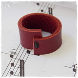 Red Leather Ring Band