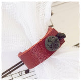 Lava Rock Leather Band Ring