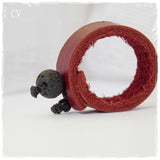 Organic Wine Red Leather Ring