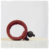 Contemporary Wine Red Leather Ring
