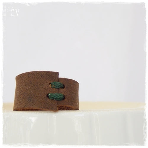 Rustic Brown Leather Ring