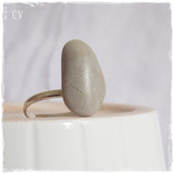 Grey Natural Stone Ring ~