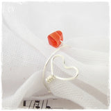 Silver Heart US 8 Wire Ring