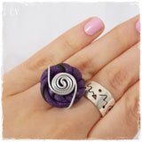 Dark Purple Polymer Clay Ring